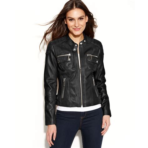 petite michael kors leather jacket